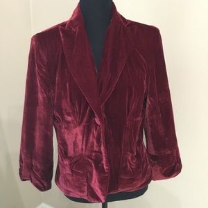 Bandolino Women’s Cranberry Velvet Blazer Jacket Size 8